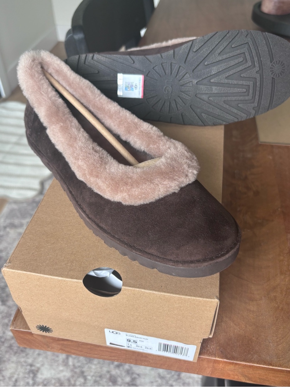 UGG Ballet Flat in Dark Brown